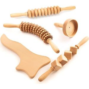 tuuli Accessories Maderotherapie houten massageapparaat roller cellulitis lymfedrainage apparaat Zweedse beker