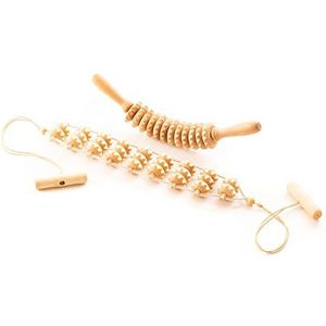 tuuli Anti-cellulitis massageset massageapparaat rug massageroller rugmassageapparaat roller met handvat maderotherapie van hout