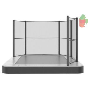 Akrobat Trampoline Half Veiligheidsnet - Geschikt voor Primus en Orbit - 430 x 305 cm - Rechthoek - Set - Zwart