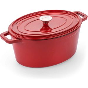 Rosmarino Gietijzeren Ovale Pan Rood 31cm - Perfect voor sappig vlees en gegrilde gerechten