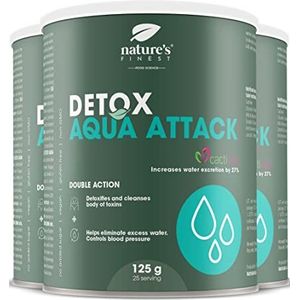 Nature's Finest Detox Aqua Attack | 2-in-1 formule om waterretentie te verminderen en gewicht te verliezen | Verhoogt de waterafvoer met 27% | Bevordert ontgifting en reiniging van het lichaam