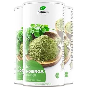 Nature's Finest Bio Moringa-poeder, 250 g, een voedingsrijke superfood, rijk aan vitaminen, mineralen en antioxidanten voor optimale gezondheid en vitaliteit, veganistisch en vegetarisch