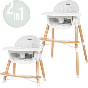 FreeOn Kinderstoel Tin 2in1 - Eetstoel voor kinderen - Foggy Grey