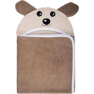 Bubaba Badcape met capuchon - Omslagdoek - Multidoek - Puppy - Bruin (110 x 75cm)