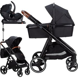 FreeON Kinderwagen Bloom 4in1 - Zwart (incl. i-Size autostoel & isofix base)