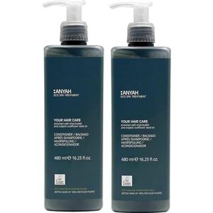Anyah – Conditioner - 2x480ml - Niet Hervulbaar - Met Shea Boter en Biologische Zonnebloemolie - Kleurbescherming - Haarconditioner - Dermatologisch Getest