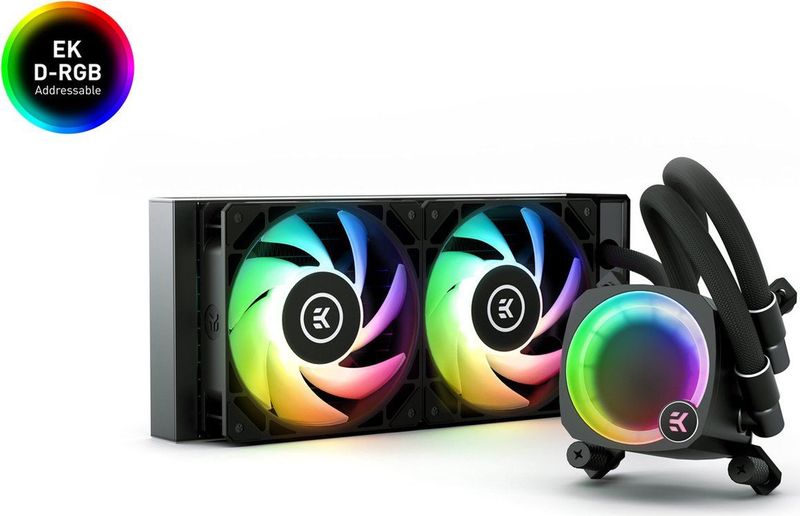 EKWB - EK-Nucleus AIO CR240 Lux D-RGB - Waterkoeling - Zwart - Aluminium