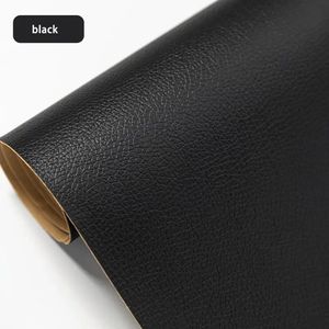 Home & Marker - Leer Reparatie Set -Zelfklevend Kunstleer - Kunstleer op Rol - Reparatiedoek - Zwart - LEATHERPATCH