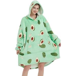 Vivva - HOODZIE - Hoodie Deken - Avocado - Fleece Deken Met Mouwen