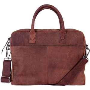 DSTRCT Wall Street Leren Laptoptas - 15,4 inch - Bruin