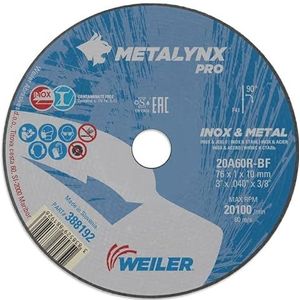 Metalynx PRO Inox & Metal F41 76X1X10 haakse slijper, slijpschijf voor het snijden van staal en roestvrij staal, 100 stuks