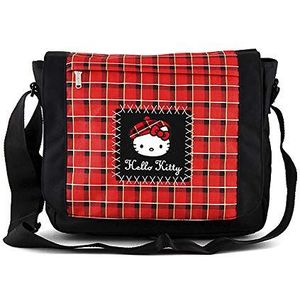 Hello Kitty SHOULDER BAG Documententas, 36 cm, 11 liter, zwart (zwart/rood), 36 cm, boodschappentas, zwart/rood, Messenger tas