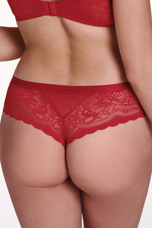 Lisca - Evelyn - Slip - Rood - Katoen - Elegante Kanten Slip
