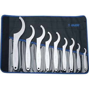 Unior - Afstellingssleutels Voor Schokbreker Kit - 9 Verschillende Maten - Chroomvanadium