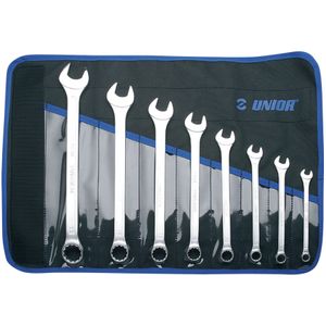 Moersleutelset Unior Lange Uitvoering in plastic verpakking