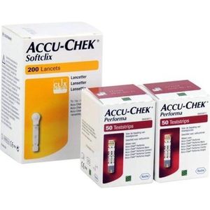 Accu Chek Performa actiepakket: 100 teststrips + 200 softclix