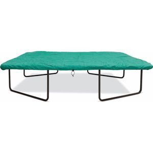 Trampoline beschermhoes rechthoekig 244 x 366 cm groen - Rechthoekige winter afdekhoes - Afdekhoes trampoline PVC - afdekzeil - stevige bevestiging