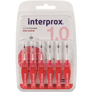 12x Interprox Ragers Mini Conical 1.0 Rood 6 stuks