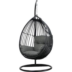 Hangstoel - Egg Chair - Paris - Zwart - Incl. Weerbestendig Kussen
