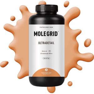 Hars/ Resin MOLEGRID ™ Baksteen Rood/Brick Red 1kg Kexcelled LCD/UV