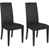 Set van 2 stoelen TACOMA - zwart kunstleer & zwarte poten L 45 cm x H 98 cm x D 55 cm