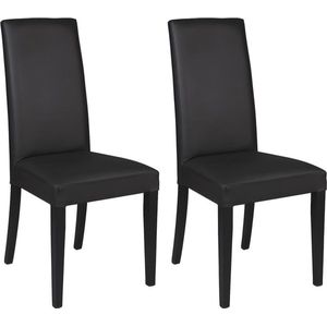 Set van 2 stoelen TACOMA - zwart kunstleer & zwarte poten L 45 cm x H 98 cm x D 55 cm