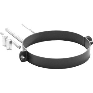 Nedco Enkelwandige rookgasafvoer Zwart Staal 2 mm 150 mm muurbeugel