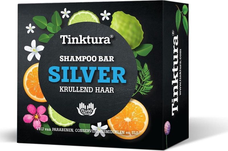 Tinktura - Shampoo Bar - Silver - Vegan - Krullend Haar - Bergamot - Sinaasappel - Aardbei