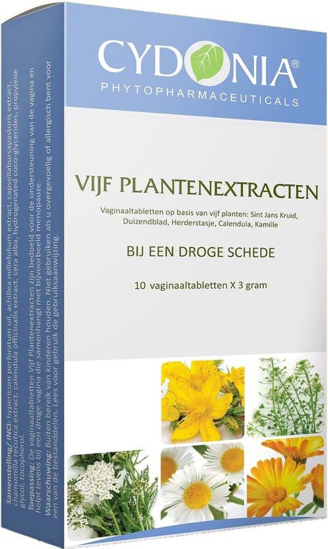 Cydonia - Vijf Plantenextracten - droge vagina - overgang - intieme ongemakken - vaginale zetpillen