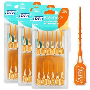 TePe EasyPick - Tandenstokers - Oranje - Voordeelverpakking van 3 x 36 stuks