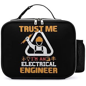 Trust Me I'm An Electrical Engineer Geïsoleerde Lunchbox Lekvrije Koeler Tote Bag Herbruikbare Draagbare Gedrukt Lunch Tas Voor Reizen Werk Picknick