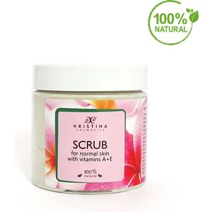 Natuurlijke Hristina Gezichtsscrub voor Normale Huid | Met Vitamines A & E | 200 ml | Verfrissende Scrub