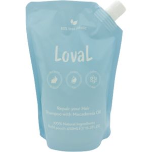 OP=OP - Loval - Organische shampoo - Macadamia Olie - Tegen Haarverlies en Dun Haar - Stimuleert Haargroei - Natuurlijke Shampoo zonder sulfaten, parabenen, siliconen, minerale oliën - Alle Haartypes - Incl. gratis mini dispenser