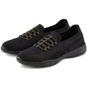 Lascana Sneakers - Slipper - Zwart - Mesh - Vegan - Elastische Veters
