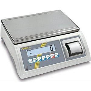 Tafelweegschaal [Kern GAB 6K-3PM] controle- en portioneerweegschaal met geïntegreerde printer, met ijkgoedkeuring [M], weegbereik [Max]: 3 kg / 6 kg, afleesbaarheid [d]: 1 g / 2 g,