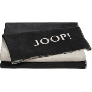 Joop! Uni-Doubleface 739377 woondeken, van katoenmix, antraciet, afmetingen: 150 x 200 cm