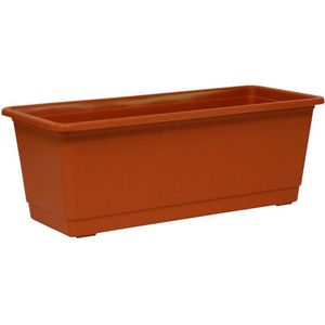 Plantenbak terracotta rechthoekig 40 x 17,5 x 14,5 cm - Bloembakken/plantenbakken voor binnen/buiten