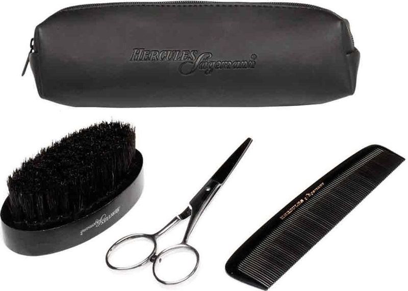 Hercules Sägemann - 4 Delige Baardverzorgingsset - Zwart - Eboniet en Hout