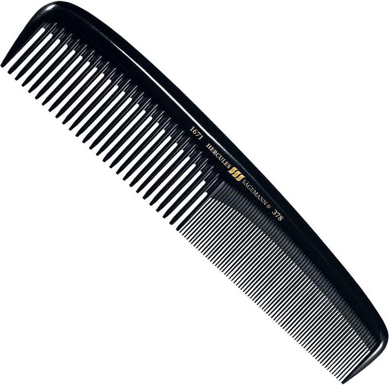 Hercules Sägemann - Ladies Comb - Eboniet - 7,5 inch - Dameskam