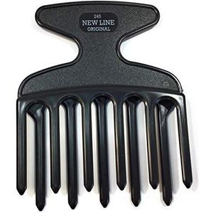 Hercules Sägemann 245 professionele vingerstyler Afro Pick zwart 11 tanden 5/6 in offset - 4 inch - grof krultang New Line Original