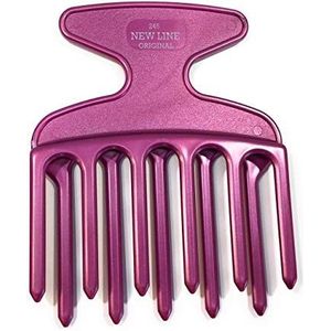 Hercules Sägemann 245 professionele vingerstyler Afro Pick lila metallic 11 tanden 5/6 in offset - 4 inch - grof krultang New Line Original