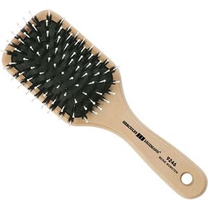 HERCULES SÄGEMANN - 9246 Paddle Brush | Verzorgende natuurlijke haarborstel | wildzwijnharen borstel met polyamidestiften | verzorgingsborstel voor lang haar | licht hout