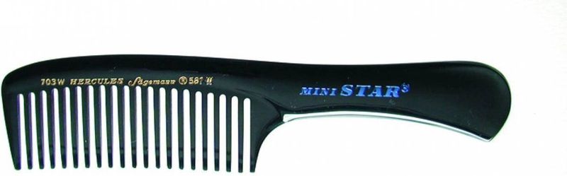 Hercules Sägeman - Pocket Handle Kam - Eboniet - Antistatisch - Hittebestendig