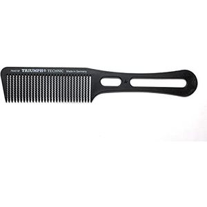 HERCULES SÄGEMANN - 7643M tondeuse kam | 8,5 inch kam met gegolfde tanden ideaal voor het knippen met tondeuse | Clipper kam met handvat | Kleur: zwart