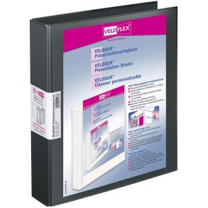 10 VELOFLEX VELODUR® Präsentationsringbücher 2-Ringe schwarz 4,6 cm DIN A4