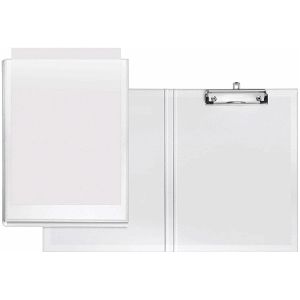Veloflex Velodur, 4804690, clipboard, DIN A4, met deksel en insteekvak, PP-linnenstructuur, klembord, wit