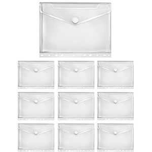 VELOFLEX A534210 - Documentenhoes Crystal, 10 stuks, DIN A4, documententas met klittenbandsluiting, PP, transparant