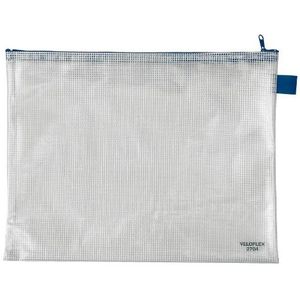 VELOFLEX 2704000 - zak met ritssluiting DIN A4 documententas PVC versterkt weefsel, transparant, 1 stuk