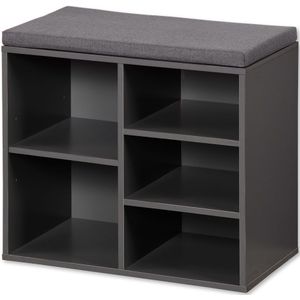 Schuhschrank mit Sitzkissen, grau, klein