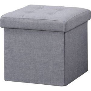 Opbergbox met zitkussen grijs polyester